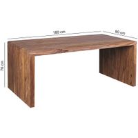 FineBuy Design Schreibtisch 180 cm Sheesham Massivholz Bürotisch Computertisch – Ansicht 3