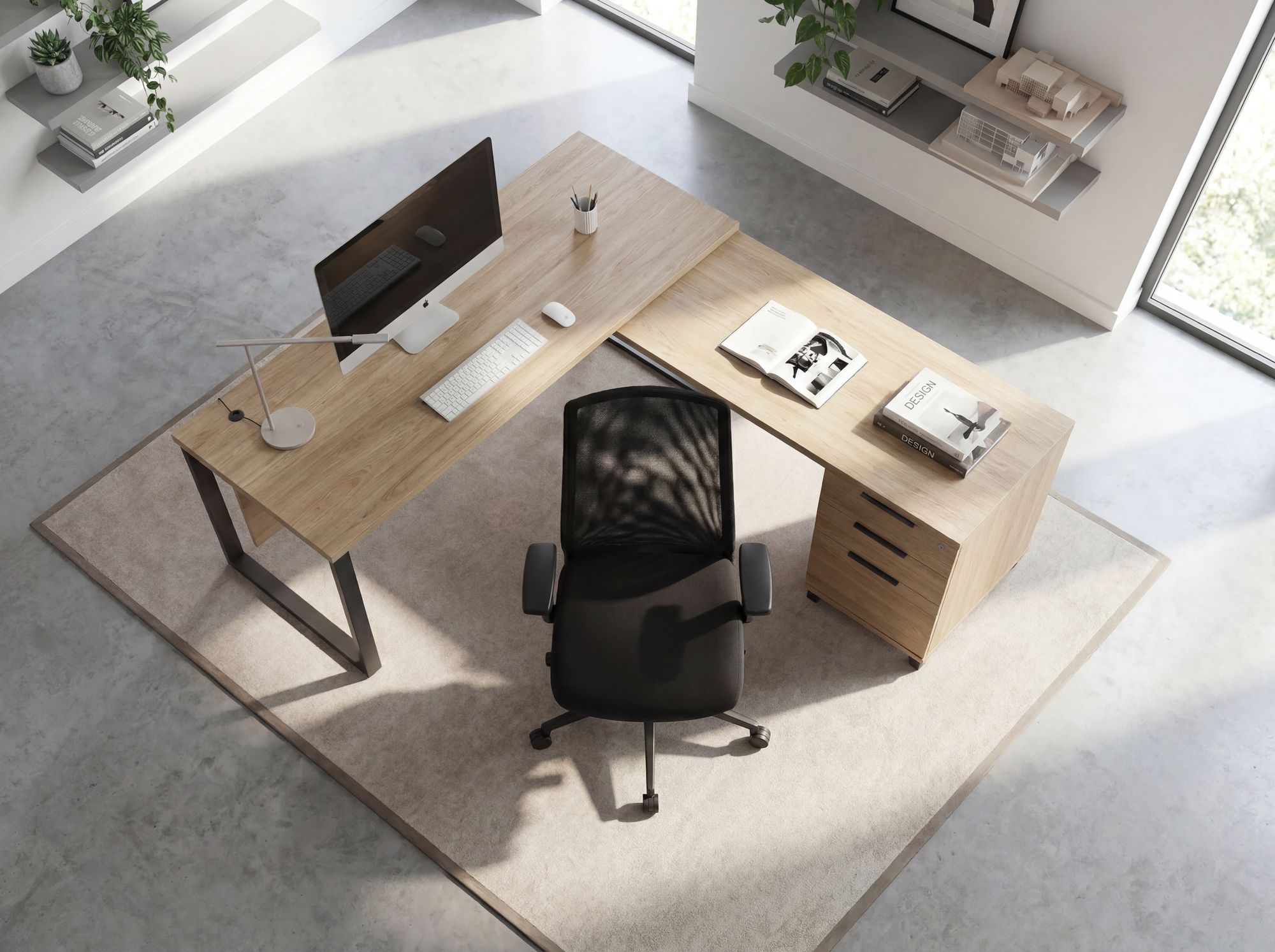 Schreibtischstuhl Finebuy Stoff Schwarz Drehstuhl Armlehne Büro Sessel Bürostuhl – Ansicht 5