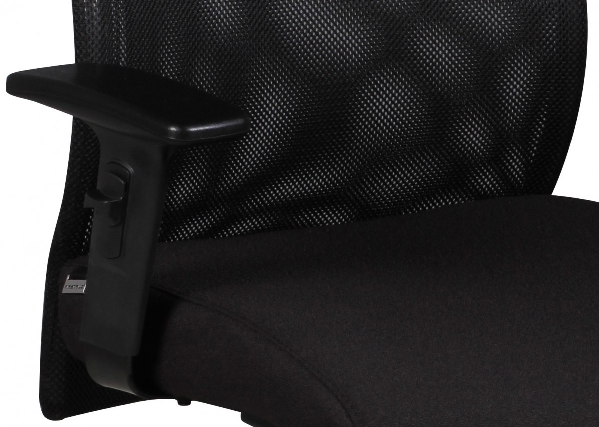 FineBuy Bürostuhl Bezug Stoff Schwarz Schreibtischstuhl Design Chefsessel Armlehne Drehstuhl Polsterung 120 kg | Farbe: Schwarz