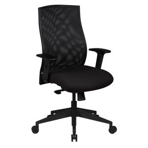 FineBuy Bürostuhl Bezug Stoff Schwarz Schreibtischstuhl Design Chefsessel Armlehne Drehstuhl Polsterung 120 kg 4250950240506