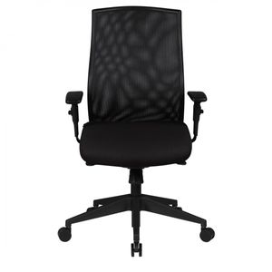 FineBuy Bürostuhl Bezug Stoff Schwarz Schreibtischstuhl Design Chefsessel Armlehne Drehstuhl Polsterung 120 kg 4250950240506