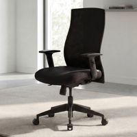Schreibtischstuhl Finebuy Stoff Schwarz Drehstuhl Armlehne Büro Sessel Bürostuhl – Ansicht 1