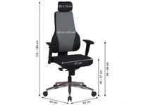 Bürostuhl Ergonomisch Stoff Schwarz Drehstuhl Büro Sessel Chefsessel Kopfstütze – Ansicht 3