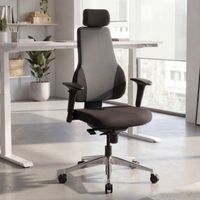 Bürostuhl Ergonomisch Stoff Schwarz Drehstuhl Büro Sessel Chefsessel Kopfstütze – Ansicht 1