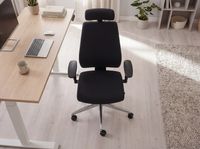 FineBuy Bürostuhl Schwarz Schreibtischstuhl Stoff Drehstuhl Arbeitsstuhl – Ansicht 5