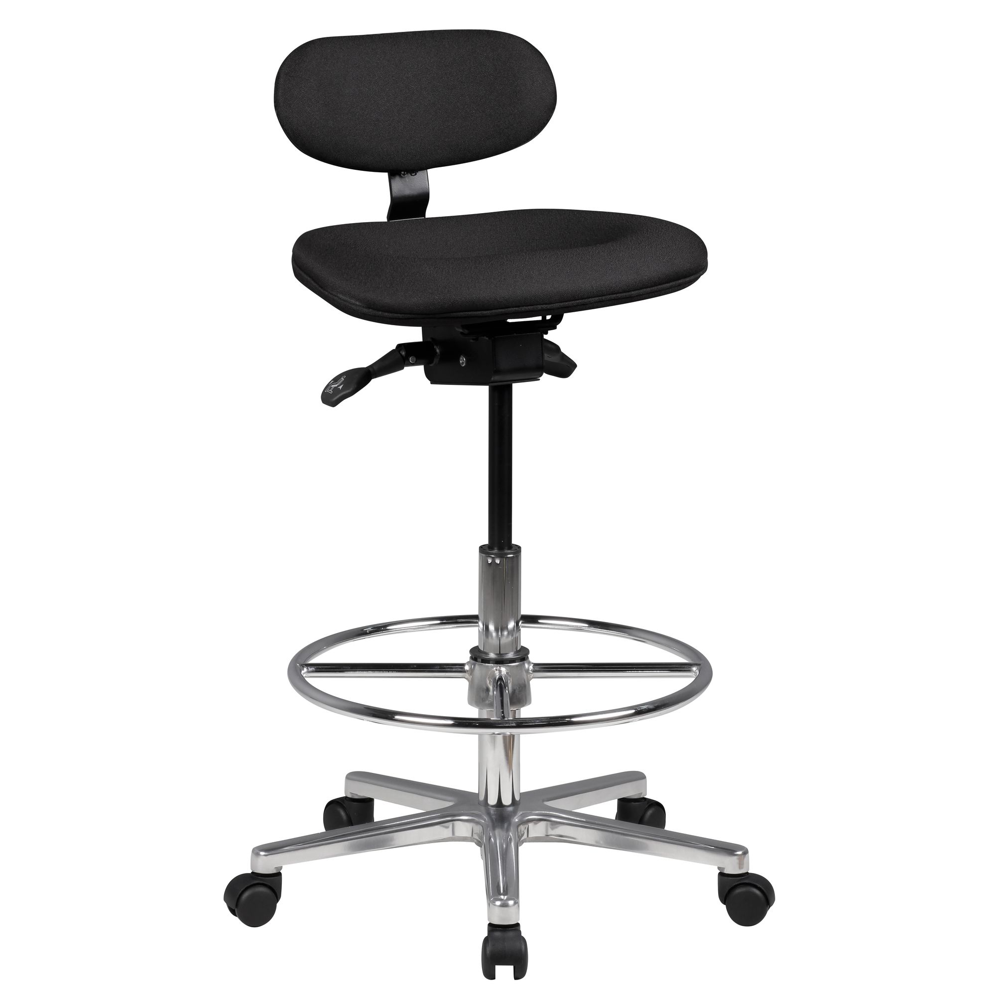 Arbeitsstuhl Rollhocker mit Lehne Höhenverstellbar Drehhocker Hocker Stehhilfe – Ansicht 6