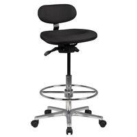 Arbeitsstuhl Rollhocker mit Lehne Höhenverstellbar Drehhocker Hocker Stehhilfe – Ansicht 6