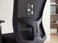 FineBuy Bürostuhl schwarz Drehstuhl Netzrücken mit Lendenwirbelstütze Stuhl – Ansicht 4