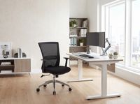 FineBuy Bürostuhl schwarz Drehstuhl Netzrücken mit Lendenwirbelstütze Stuhl – Ansicht 2