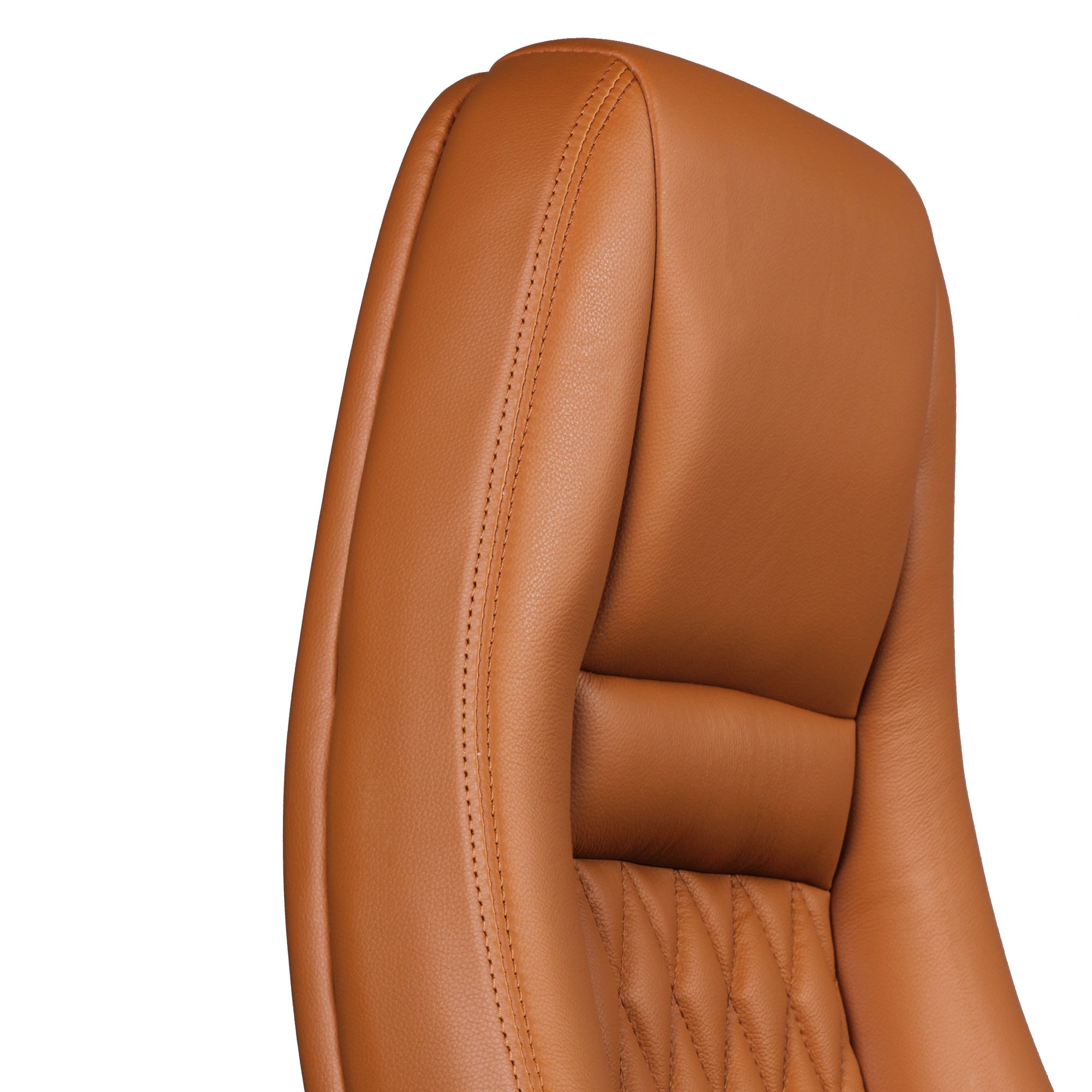FineBuy AUSTIN Bürostuhl Echtleder Schreibtischstuhl ergonomisch Chefsessel edel Drehstuhl höhenverstellbar | Farbe: Caramel