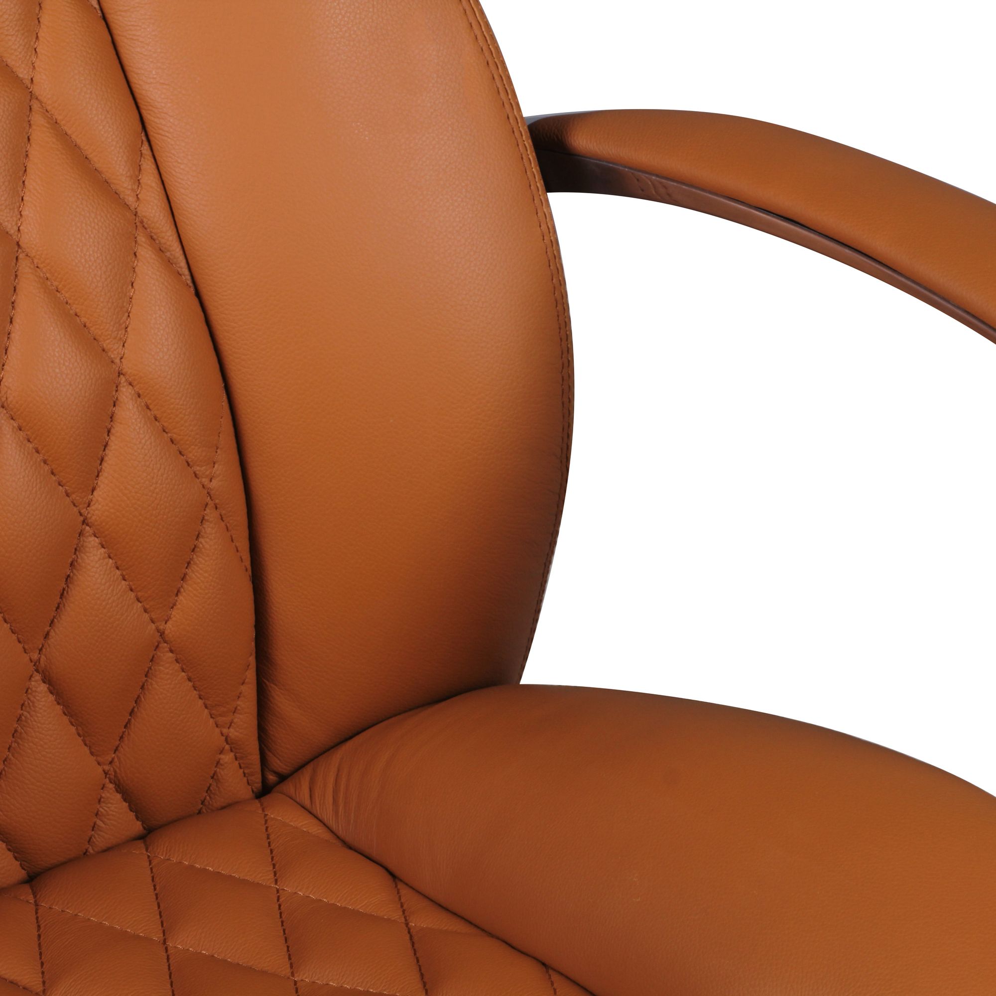 FineBuy AUSTIN Bürostuhl Echtleder Schreibtischstuhl ergonomisch Chefsessel edel Drehstuhl höhenverstellbar | Farbe: Caramel
