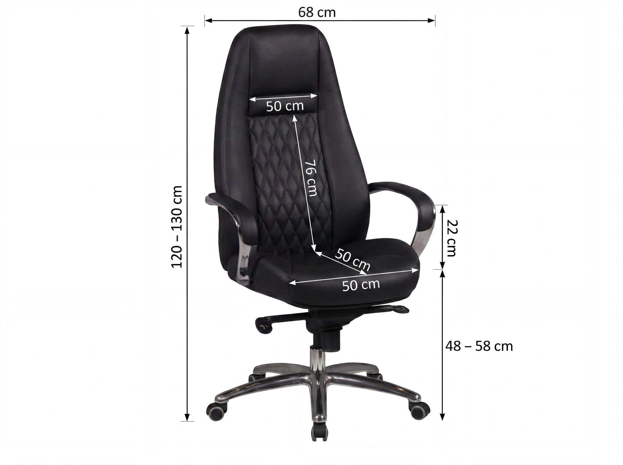 FineBuy Bürostuhl Echtleder Schreibtischstuhl ergonomisch Chefsessel Drehstuhl – Ansicht 3