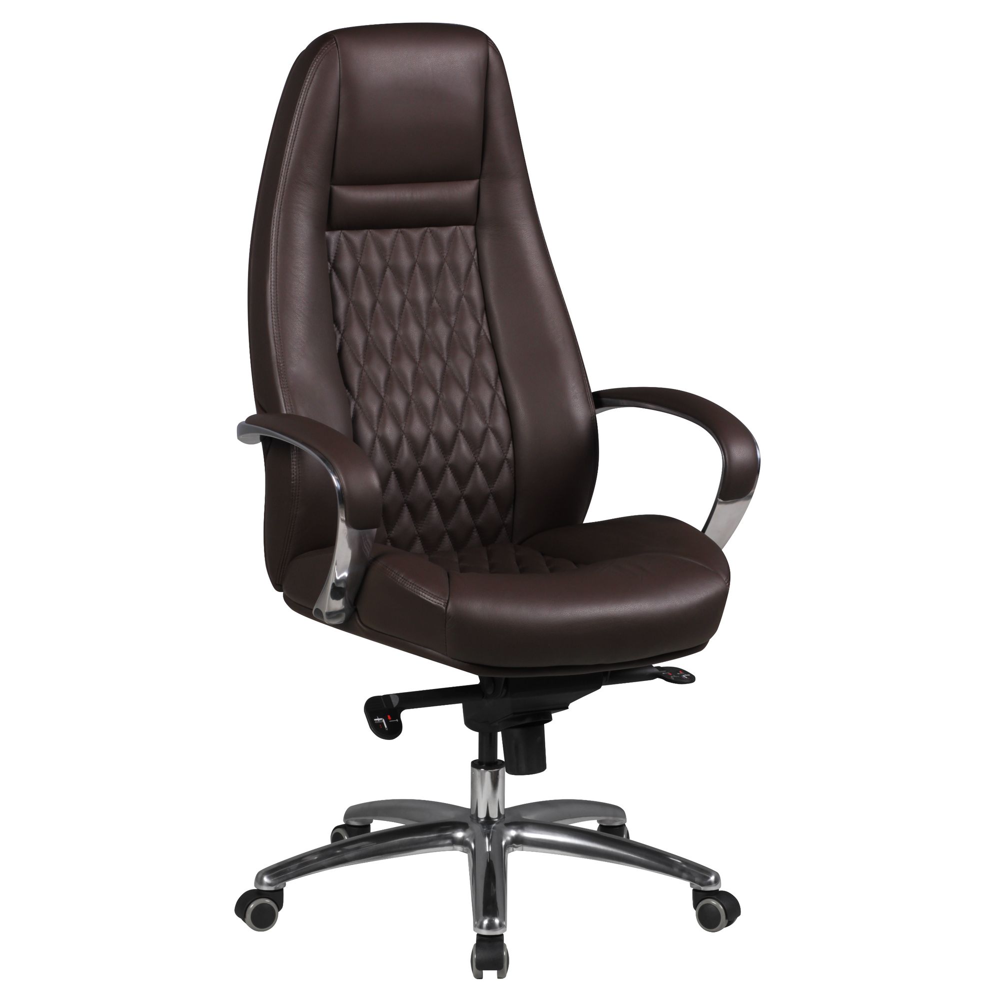 FineBuy Bürostuhl Echtleder Schreibtischstuhl ergonomisch Chefsessel Drehstuhl – Ansicht 6