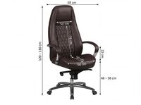 FineBuy Bürostuhl Echtleder Schreibtischstuhl ergonomisch Chefsessel Drehstuhl – Ansicht 3