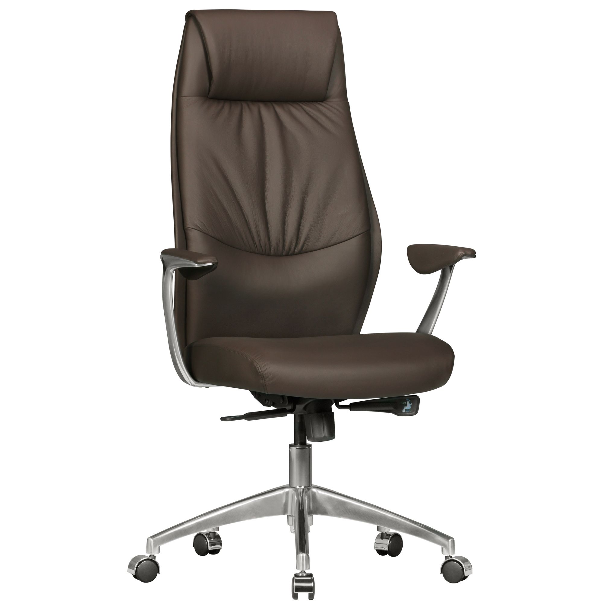 FineBuy Bürostuhl Echt-Leder Schreibtischstuhl Chefsessel Drehstuhl 120KG – Ansicht 6