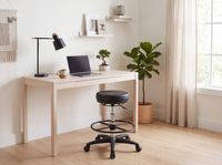Arbeitsstuhl Rollhocker ohne Lehne Höhenverstellbar Drehhocker Hocker Stehhilfe – Ansicht 2