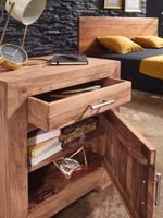 FineBuy Nachttisch Massivholz 60 cm Nachtschrank Nachtkonsole für Boxspringbett – Ansicht 3