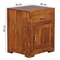 FineBuy Nachttisch Massivholz 60 cm Nachtschrank Nachtkonsole für Boxspringbett – Ansicht 2