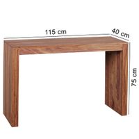 FineBuy Konsolentisch Massivholz Konsole Schreibtisch 115x40x75 cm Flurtisch – Ansicht 2