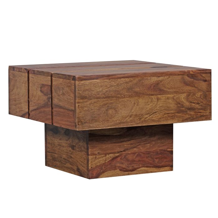 FineBuy Beistelltisch Massivholz Wohnzimmertisch Ø 44cm Couchtisch Landhaus-Stil – Maßzeichnung