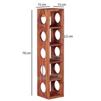 FineBuy Weinregal Massiv-Holz Regal Wandmontage für 5 Flaschen 70 cm Holzregal – Ansicht 3