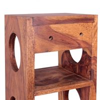 FineBuy Weinregal Massiv-Holz Regal Wandmontage für 5 Flaschen 70 cm Holzregal – Ansicht 5