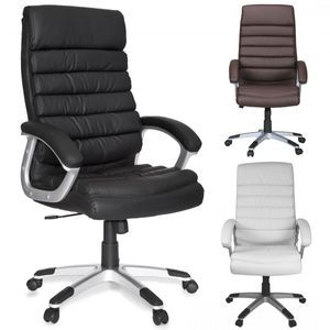 FineBuy Bürostuhl Kunstleder ergonomisch mit Kopfstütze, Design Chefsessel Schreibtischstuhl mit Wippfunktion, Drehstuhl hohe Rücken-Lehne X-XL 120 kg 5822