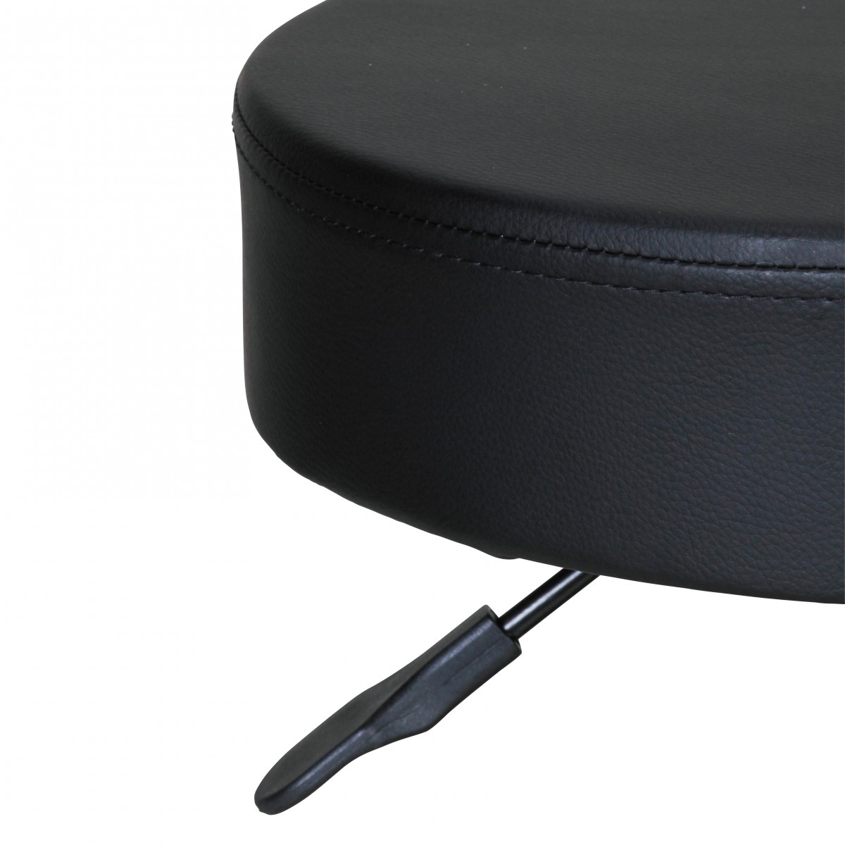 FineBuy Hocker Design Arbeitshocker verstellbar Bezug Kunstleder Schwarz Sitzhocker Rollen Rollhocker gepolstert ohne Lehne Praxishocker auf Rollen Arzthocker Hartbodenrollen höhenverstellbar | Farbe: Schwarz