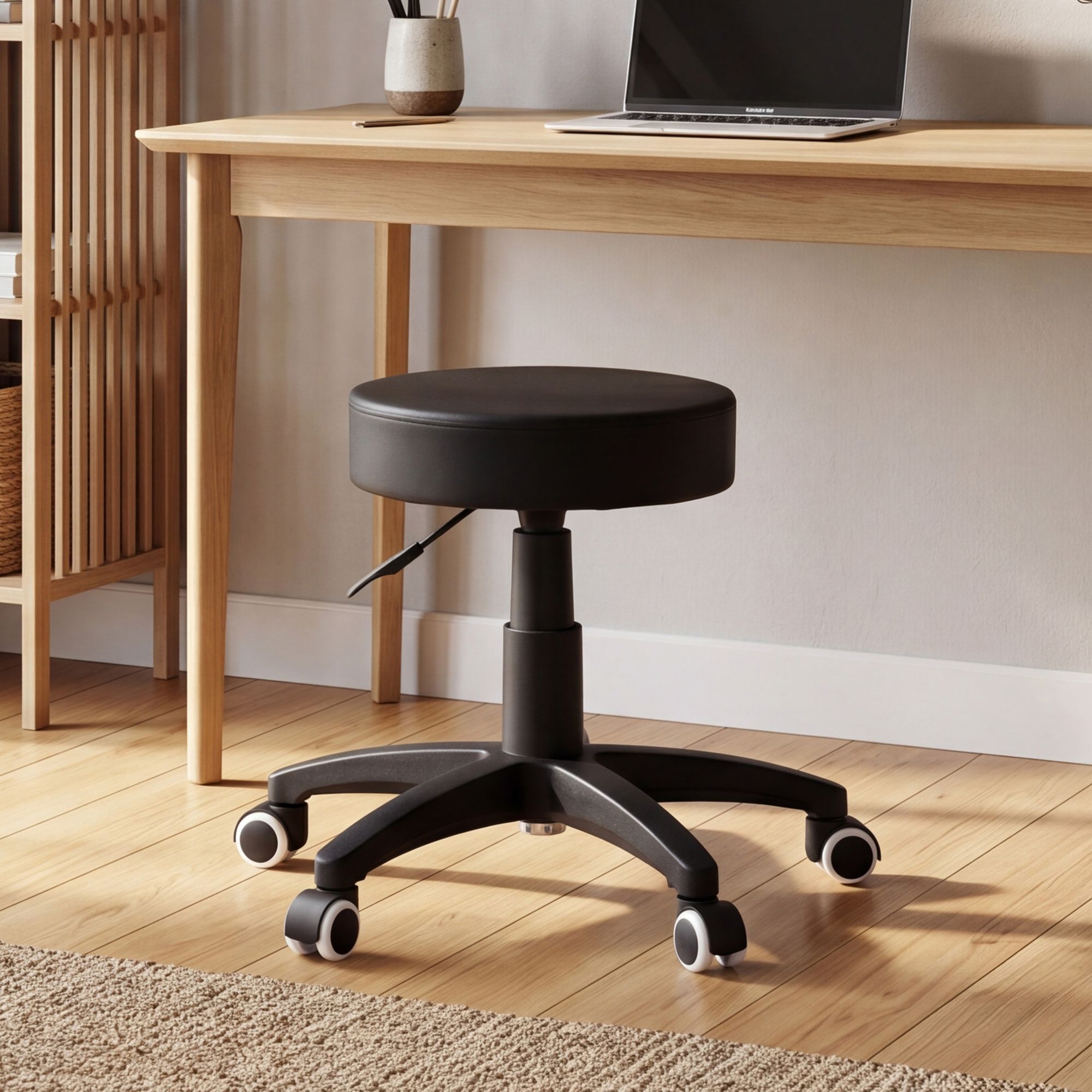 Rollhocker Arbeitshocker Drehstuhl Praxishocker Kosmetikhocker Arbeitsstuhl – Ansicht 1