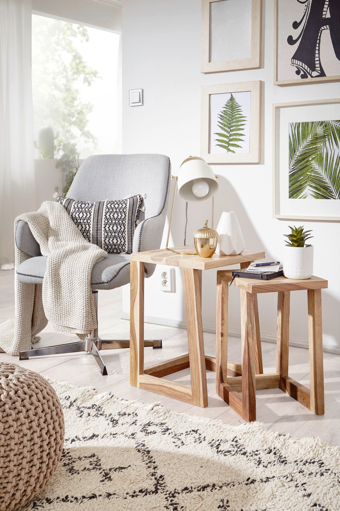 FineBuy 2er Set Beistelltisch Massivholz Design Wohnzimmer-Tisch eckig Nachttisch Satztisch Landhaus-Stil Naturprodukt | Farbe: Braun FineBuy 2er Set Beistelltisch Massivholz Design Wohnzimmer-Tisch eckig Nachttisch Satztisch Landhaus-Stil Naturprodukt | Farbe: Braun