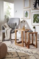 FineBuy 2er Set Beistelltisch Massivholz Wohnzimmer-Tisch Nachttisch Satztisch – Ansicht 2