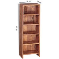 FineBuy CD Regal Massivholz Standregal 90 cm CD-Aufbewahrung Landhaus 5 Fächer – Ansicht 3