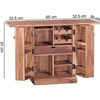 FineBuy Hausbar Massivholz Weinbar Weinschrank Kleiner Barschrank Alkoholschrank – Ansicht 2