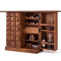 FineBuy Hausbar Massivholz Weinbar Weinschrank Kleiner Barschrank Alkoholschrank – Ansicht 6