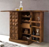 FineBuy Hausbar Massivholz Weinbar Weinschrank Kleiner Barschrank Alkoholschrank – Ansicht 1