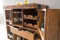 FineBuy Hausbar Massivholz Weinbar Weinschrank Kleiner Barschrank Alkoholschrank – Ansicht 5