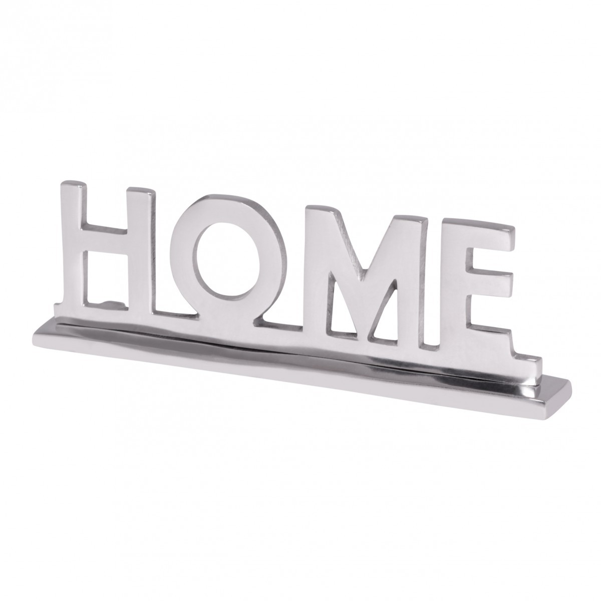 FineBuy Home Deko Schriftzug Design Wohnzimmer Ess-Tisch- Dekoration Wohnung Alu Aluminium Wohndeko Silber 22 cm | Farbe: Silber