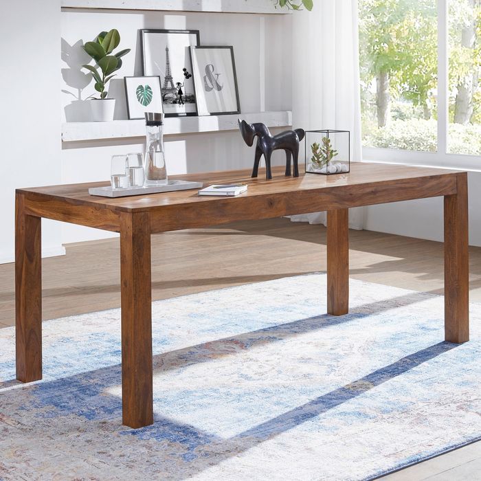 Esszimmertisch FineBuy Esstisch Sheesham Massivholz Küchentisch Esszimmer Groß