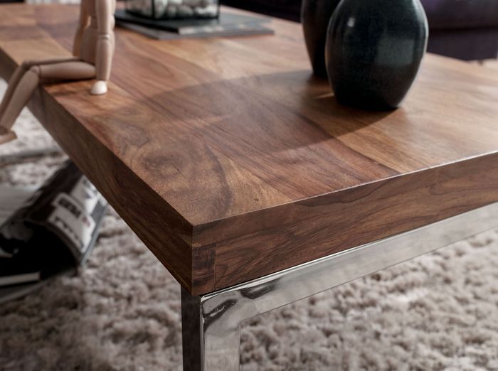 Massiver Couchtisch 120cm Wohnzimmertisch Holz Tisch Massiv Beistelltisch – Maßzeichnung