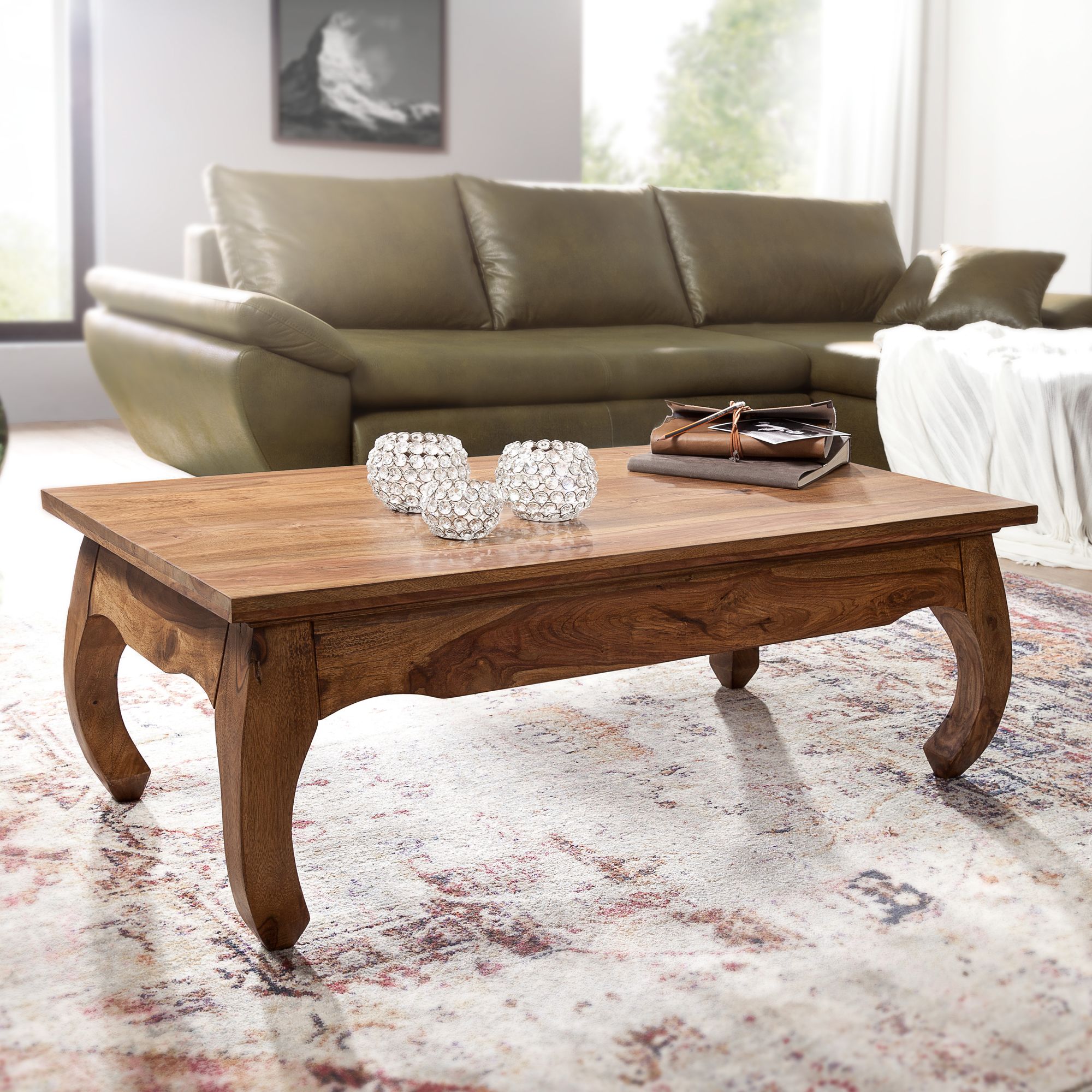 FineBuy Couchtisch Massiv-Holz 110 cm breit Wohnzimmer-Tisch Design dunkel-braun Landhaus-Stil Beistelltisch | Farbe: Braun FineBuy Couchtisch Massiv-Holz 110 cm breit Wohnzimmer-Tisch Design dunkel-braun Landhaus-Stil Beistelltisch | Farbe: Braun