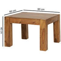 Massiver Couchtisch 60 cm Holz Tisch Massiv Wohnzimmertisch Beistelltisch – Ansicht 2