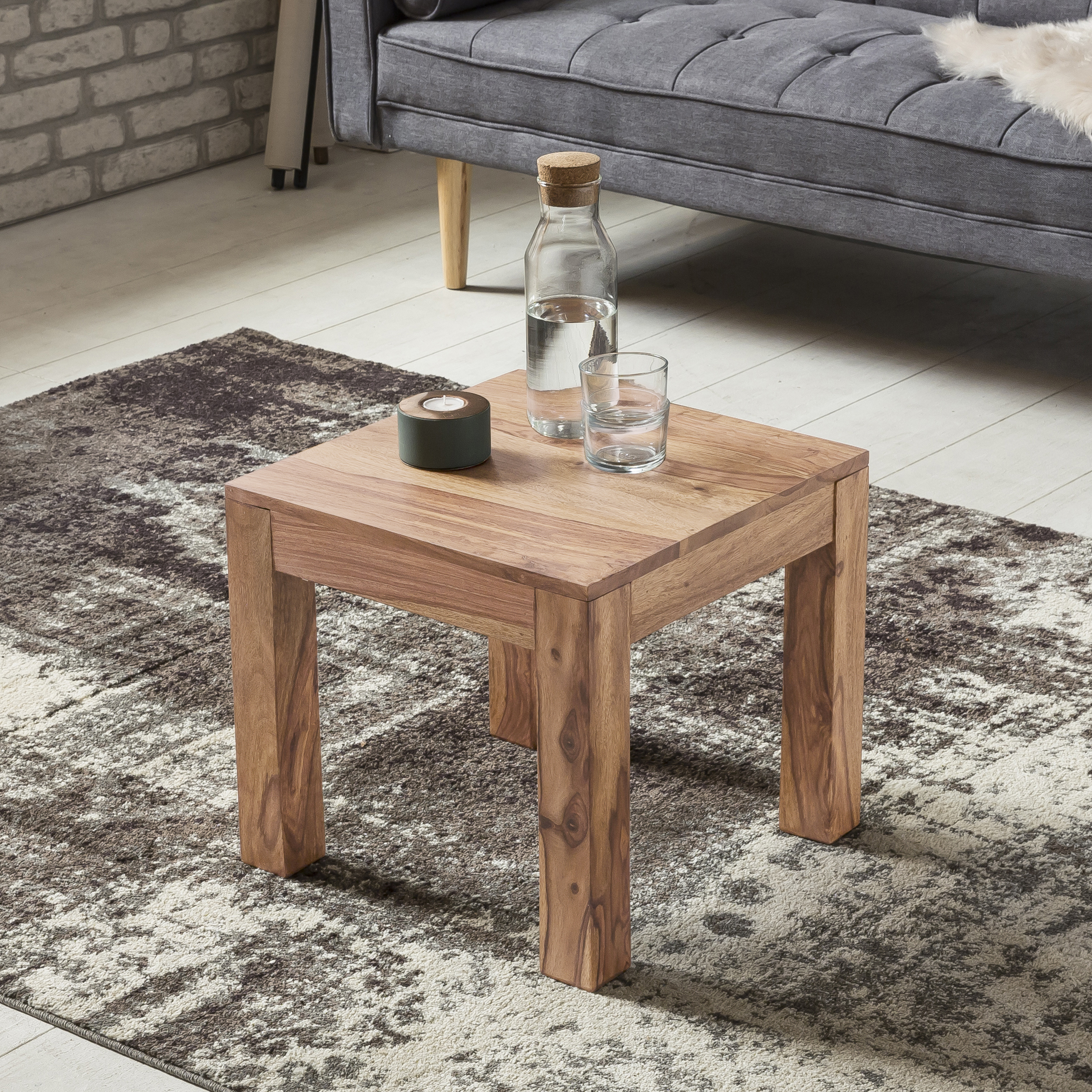 FineBuy Couchtisch Massiv-Holz 45 cm breit Wohnzimmer-Tisch Design Landhaus-Stil Beistelltisch natur Farbe wählbar | Farbe: Braun FineBuy Couchtisch Massiv-Holz 45 cm breit Wohnzimmer-Tisch Design Landhaus-Stil Beistelltisch natur Farbe wählbar | Farbe: Braun