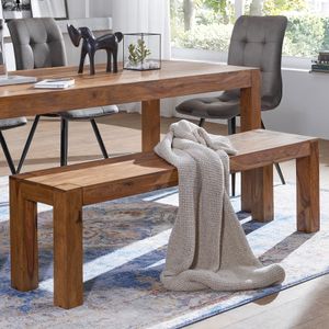 SV43487 FineBuy Esszimmer Sitzbank Massiv-Holz Sheesham Holz-Bank Natur-Produkt Küchenbank im Landhaus-Stil Größe wählbar 6212