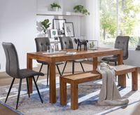 Sitzbank FineBuy Massiv Holz Esszimmerbank Küchenbank Holzbank Esszimmer Bank – Ansicht 2