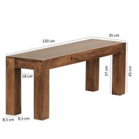 Sitzbank FineBuy Massiv Holz Esszimmerbank Küchenbank Holzbank Esszimmer Bank – Ansicht 5