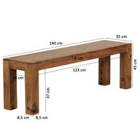 Sitzbank FineBuy Massiv Holz Esszimmerbank Küchenbank Holzbank Esszimmer Bank – Ansicht 2