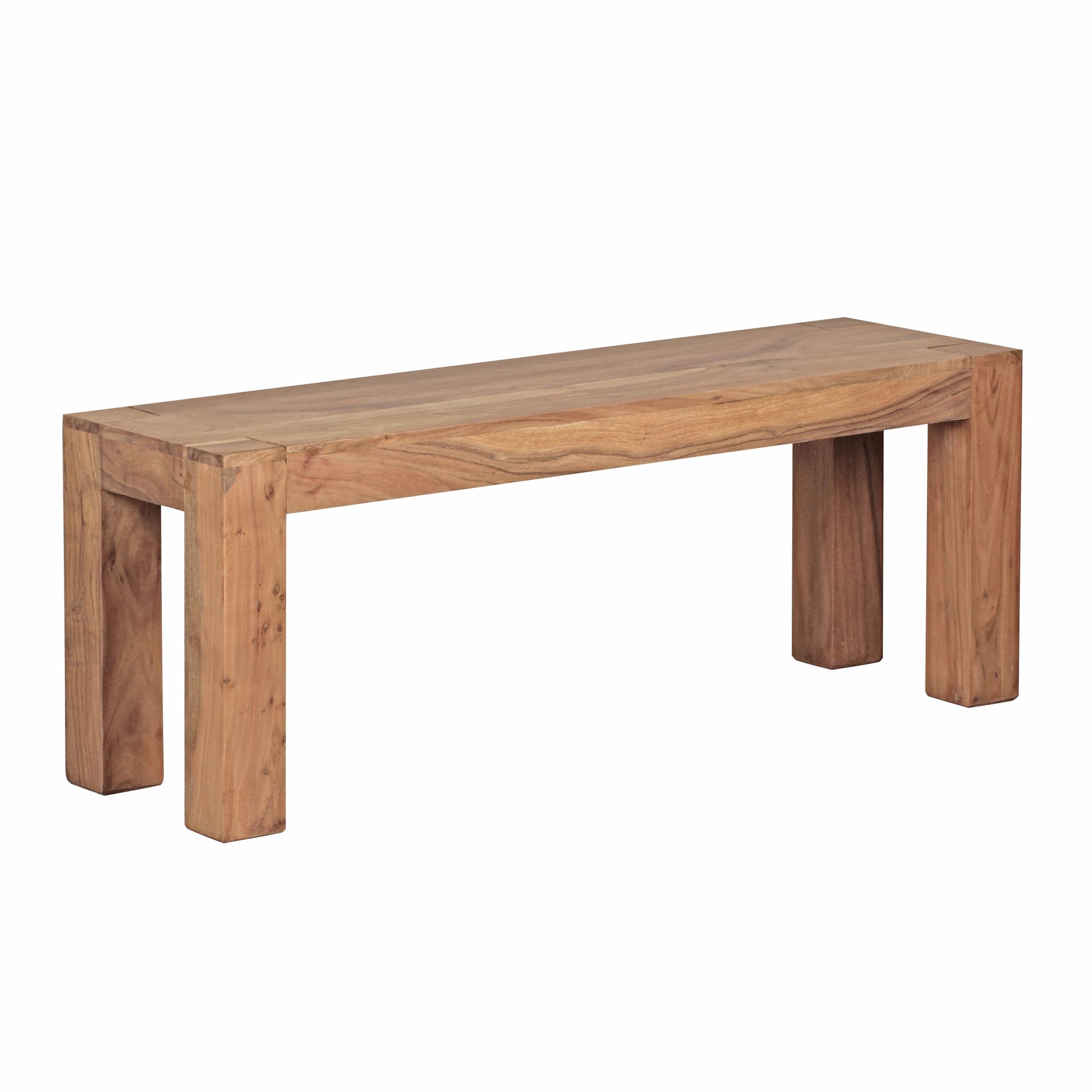 FineBuy Esszimmer Sitzbank Massiv-Holz Akazie Holz-Bank Natur-Produkt Küchenbank im Landhaus-Stil Größe wählbar | Farbe: Braun