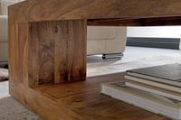 Massiver Couchtisch PATAN 90 x 90 cm Wohnzimmertisch Holz Tisch Massiv Ablage – Ansicht 5