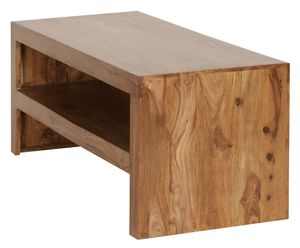 FineBuy Couchtisch Massiv-Holz 110 cm breit Wohnzimmer-Tisch Design braun Beistelltisch Wohnzimmermöbel Echtholz rechteckig
