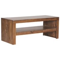 Couchtisch Sheesham Massivholz 110cm Rechteckiger Wohnzimmertisch mit Ablage – Ansicht 6
